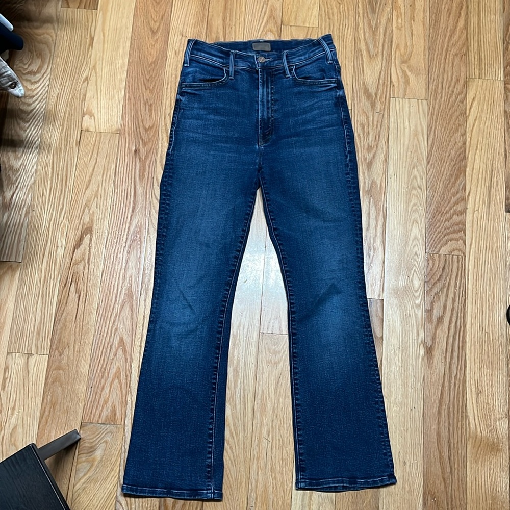 MOTHER Dark Indigo Cropped Jeans